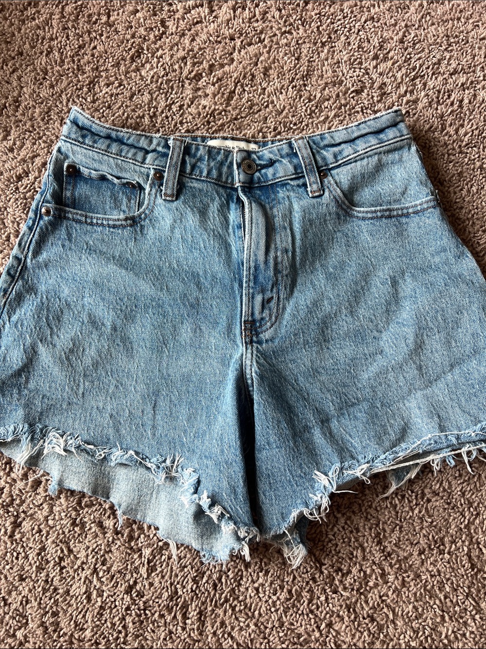 A&F Curve Love High-Rise Dad Cutoff Shorts Size 4